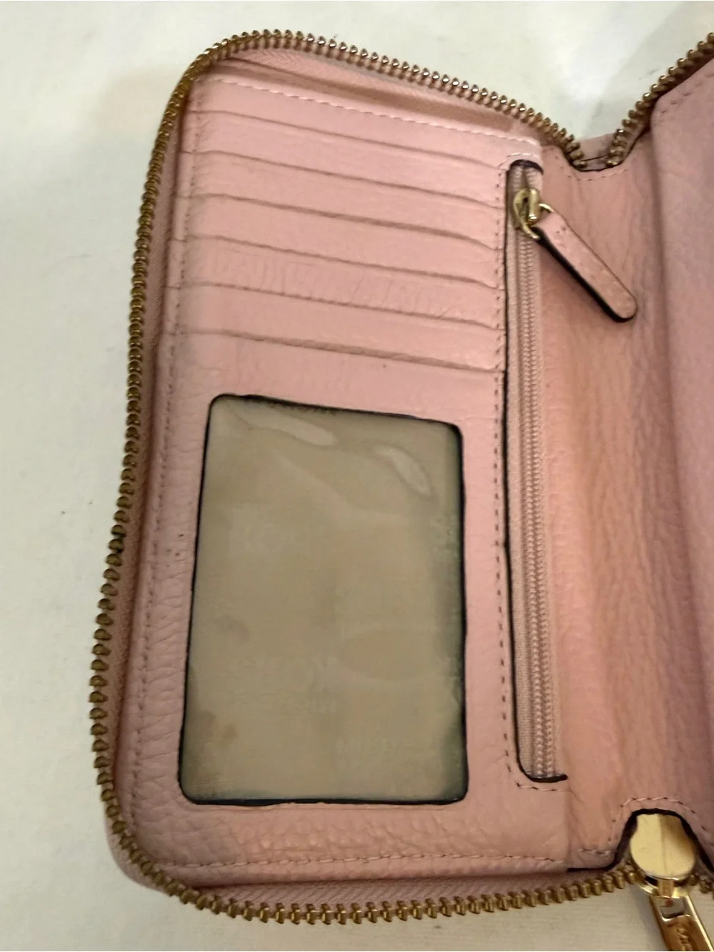 Michael Kors Blush Pink Pebbled Leather Wallet Wristlet with Replacement Strap